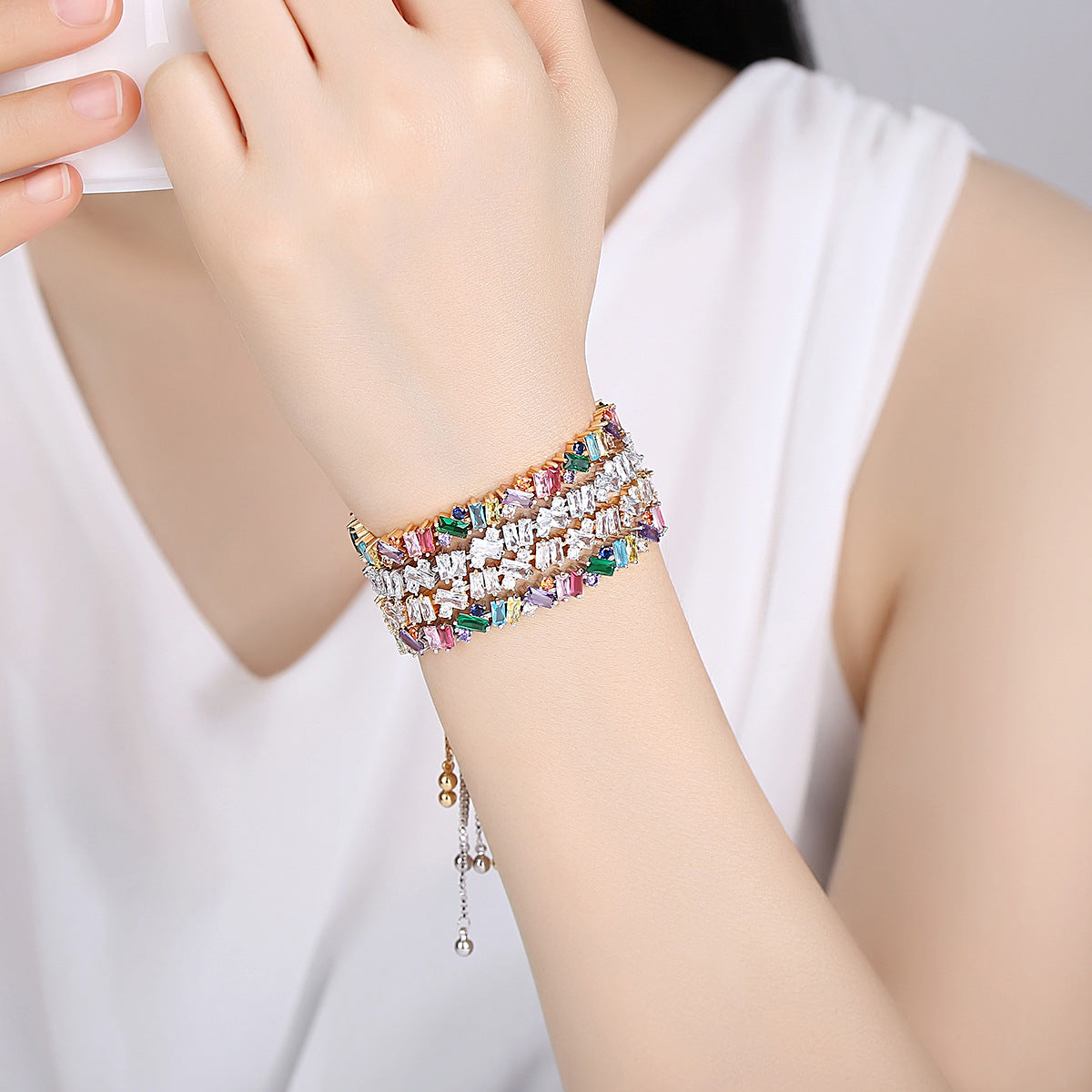 Zircon Fashion Korean Color Pulling Rope Bracelets