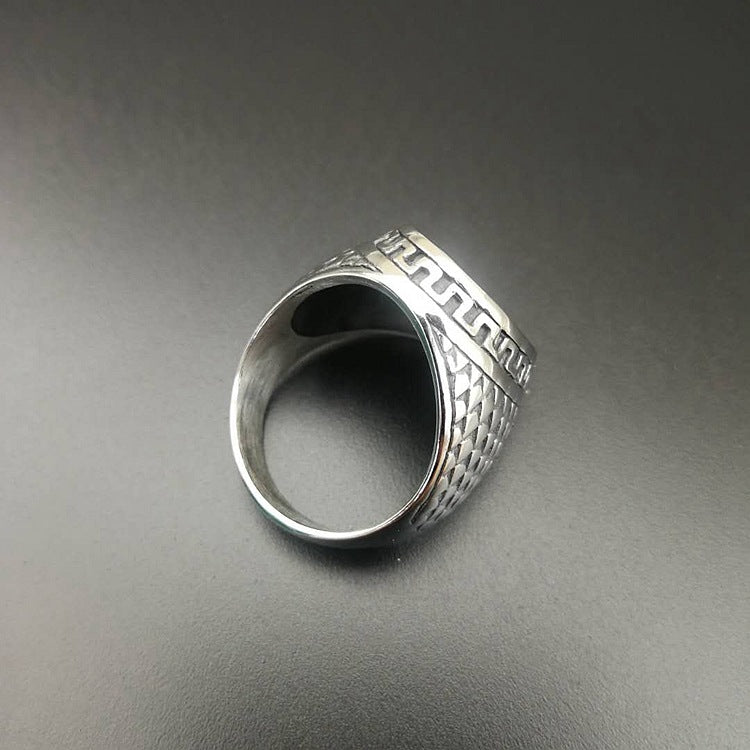Men's Retro Punk Titanium Steel Polished Rings