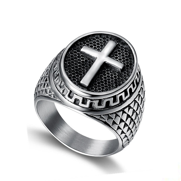 Men's Retro Punk Titanium Steel Polished Rings