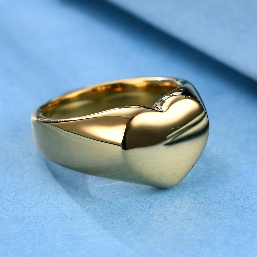 Fashion Stainless Steel Love Heart Casting Rings