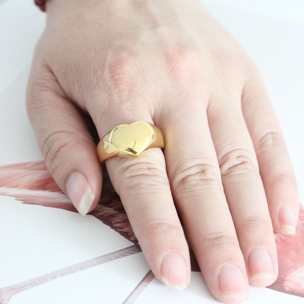 Fashion Stainless Steel Love Heart Casting Rings