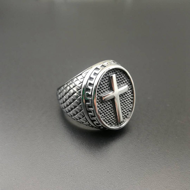 Men's Retro Punk Titanium Steel Polished Rings