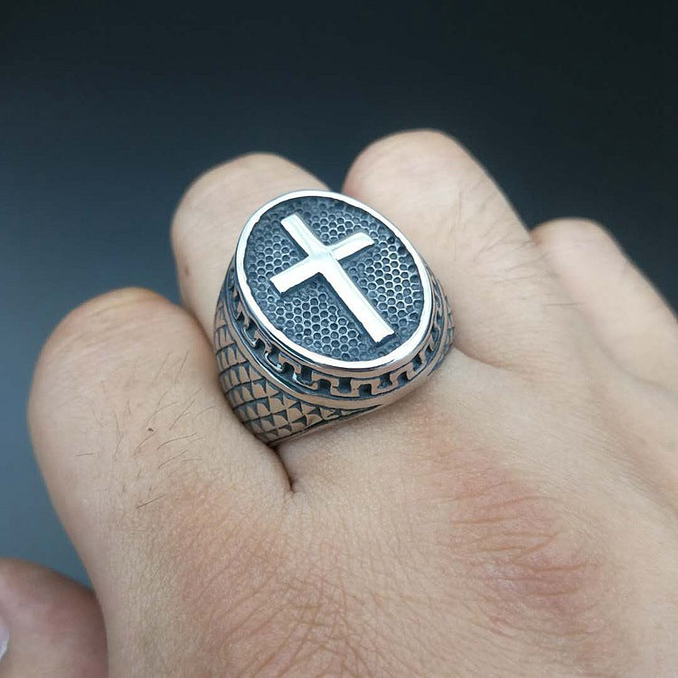 Men's Retro Punk Titanium Steel Polished Rings