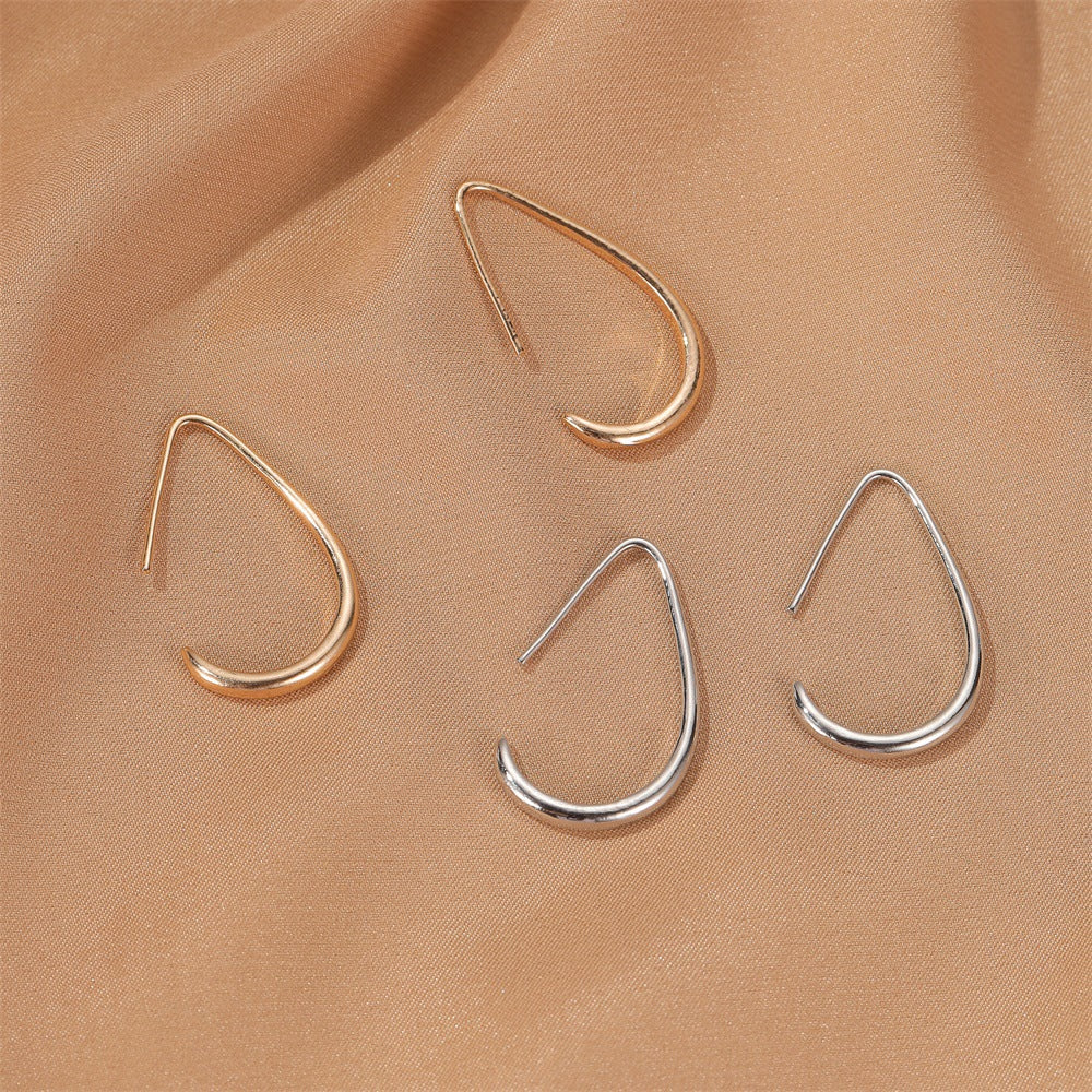 Cold Style Water Drops Female Personality French Hollow Earrings