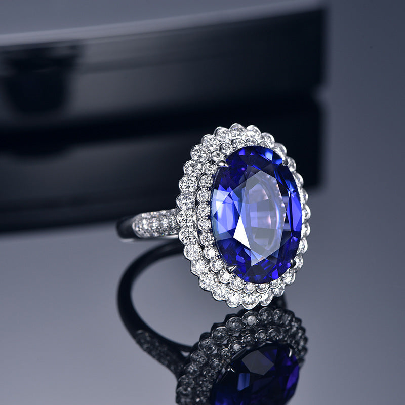 Blue Tanzanite Color Ruby Open Female Rings