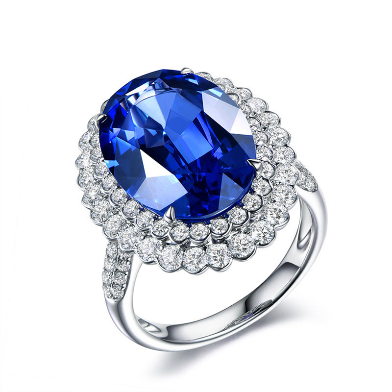 Blue Tanzanite Color Ruby Open Female Rings