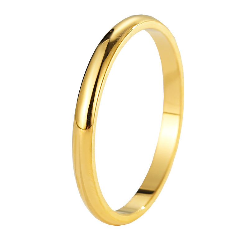 Glossy Stainless Steel Simple Fashionable Rose Rings
