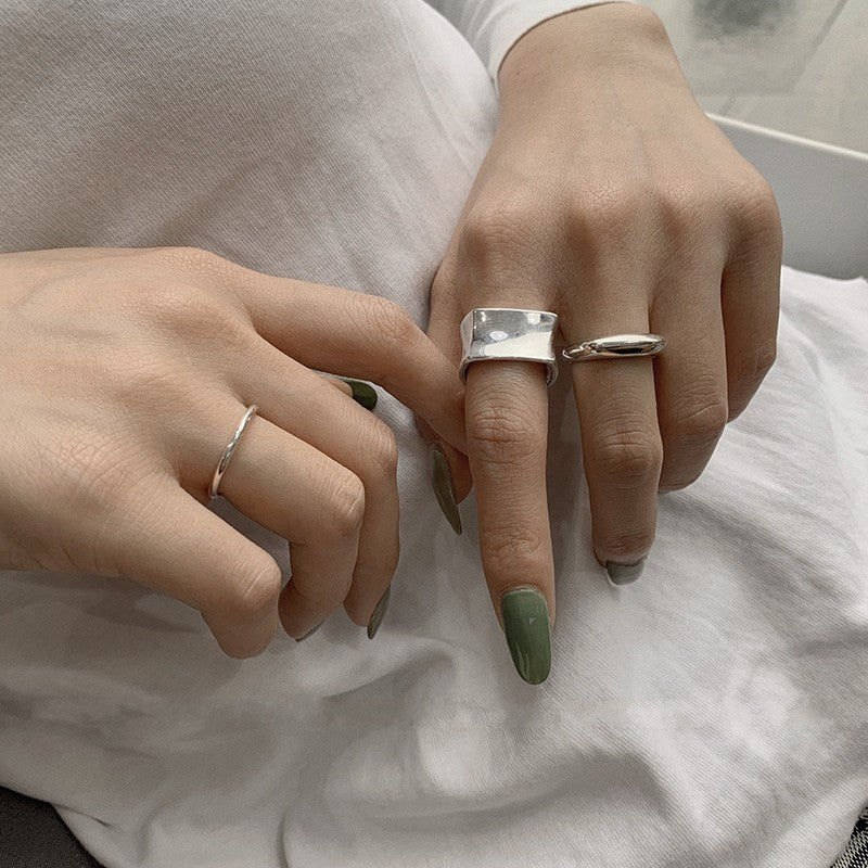 Women's Sterling Sier Geometric Cross Open Index Finger Fashion Rings