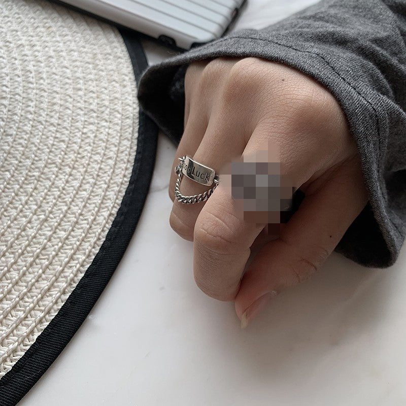 Women's Sterling Sier Geometric Cross Open Index Finger Fashion Rings