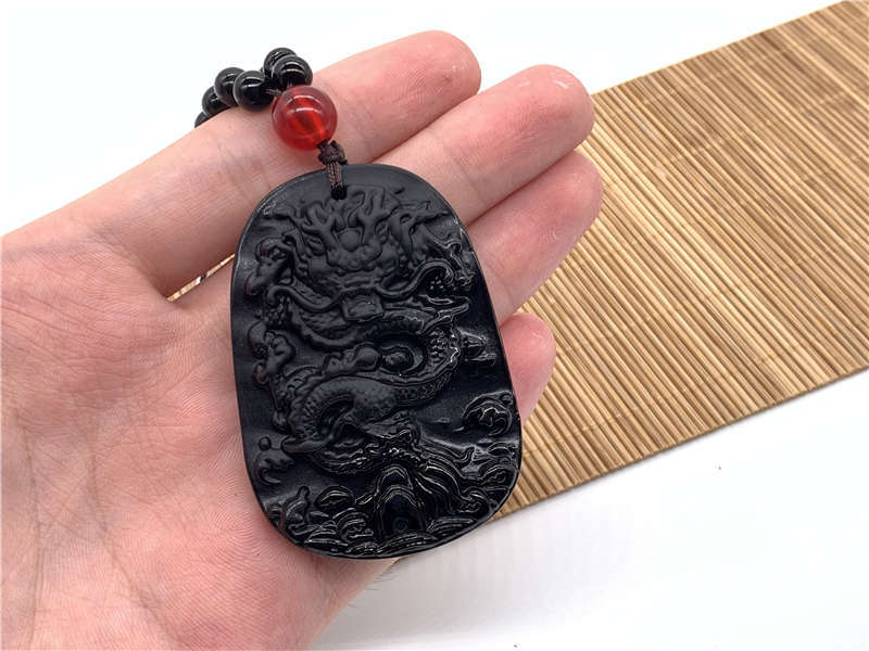 Style Imitation Jade Vintage Dragon Chic Sweater Chain Car Pendants