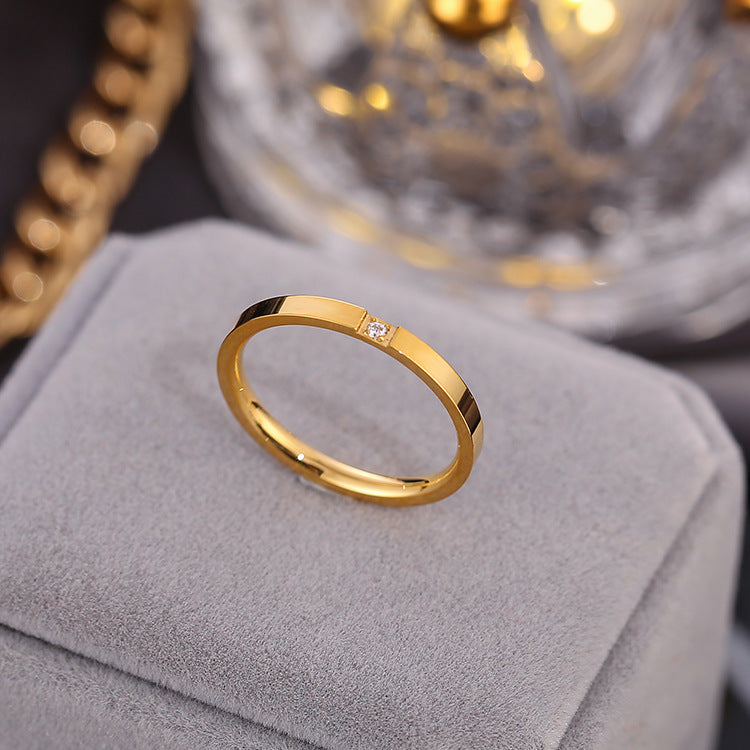 Women's Rose Gold Micro Inlaid With Diamond Rings