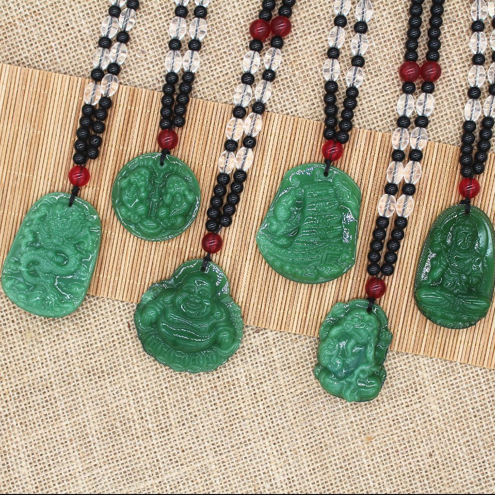 Style Imitation Jade Vintage Dragon Chic Sweater Chain Car Pendants