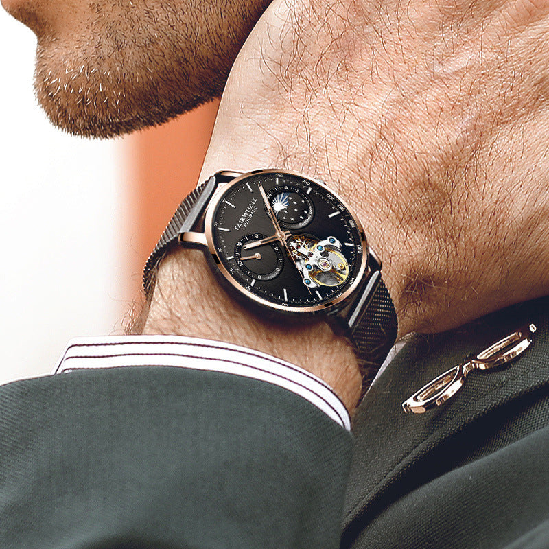 Graceful Trendy Watch Hollow Luxury Metal Mechanical Watches