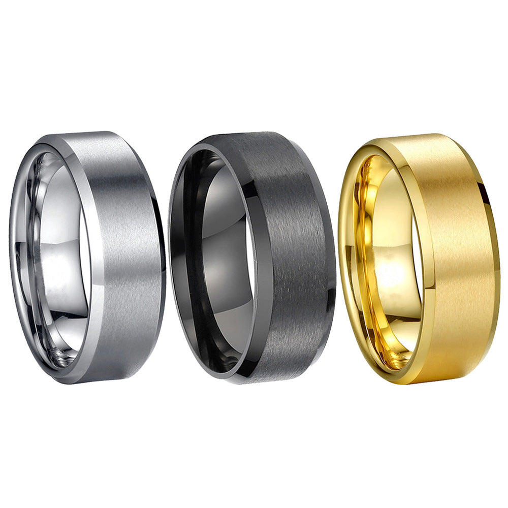 Men's Special Offer Glossy Simple Stainless Steel Rings