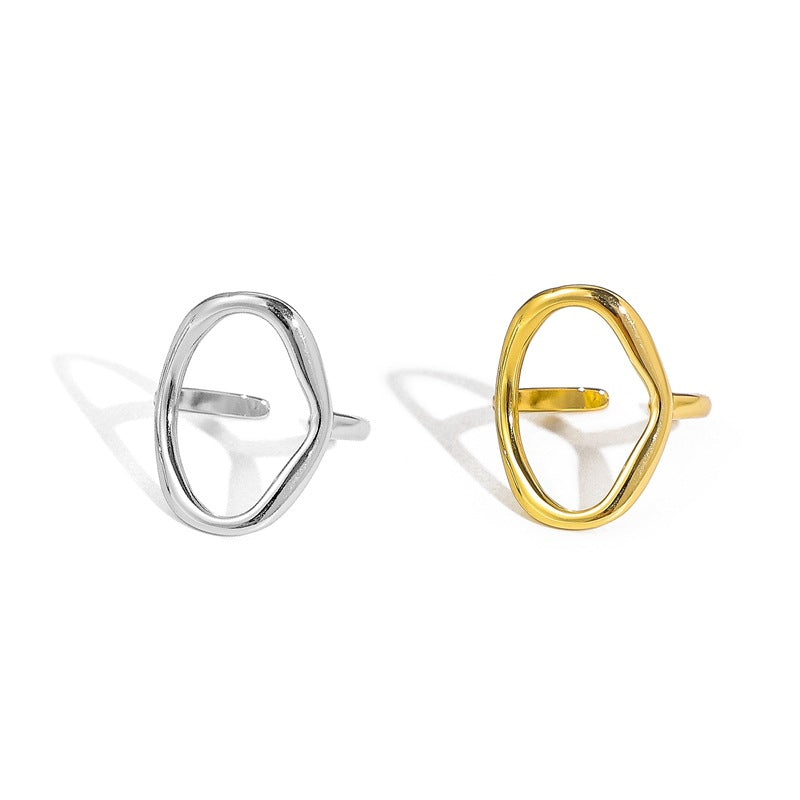 Simple Geometric Irregular Metallic Female Fashion Rings