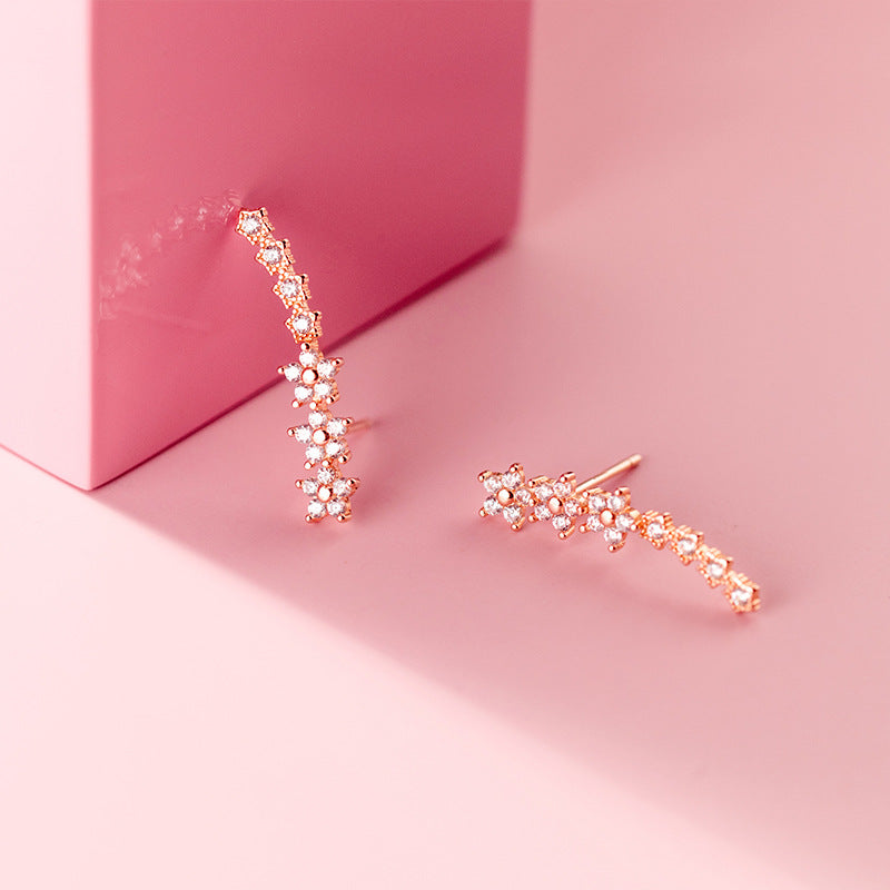 Women's Love Lodge Sier Korean Summer Sweet Earrings