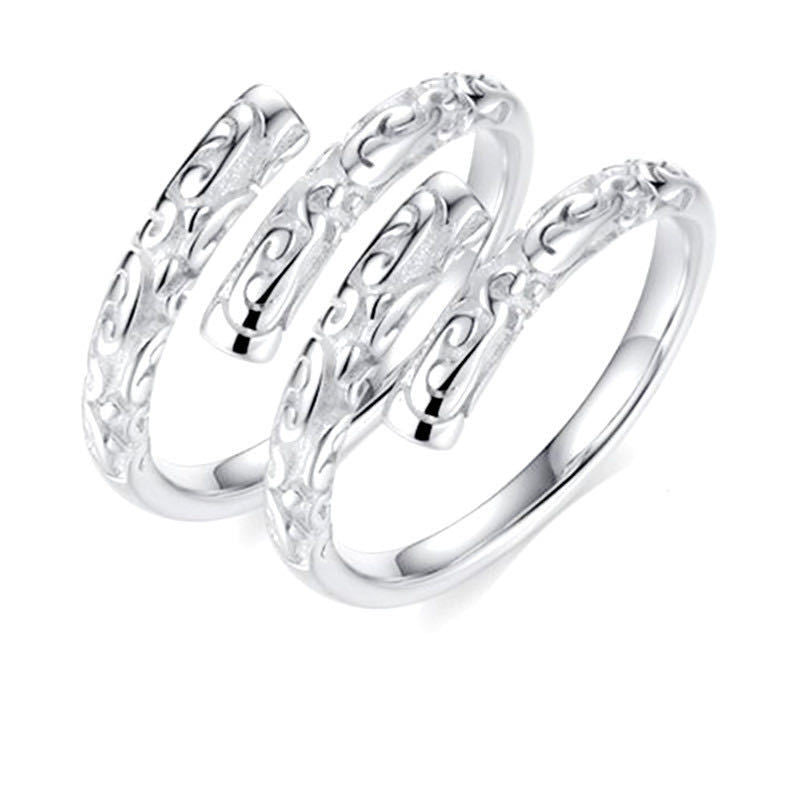 Women's & Men's Of Sterling Sier Light Luxury Long-distance Love Commemorative Couple Rings