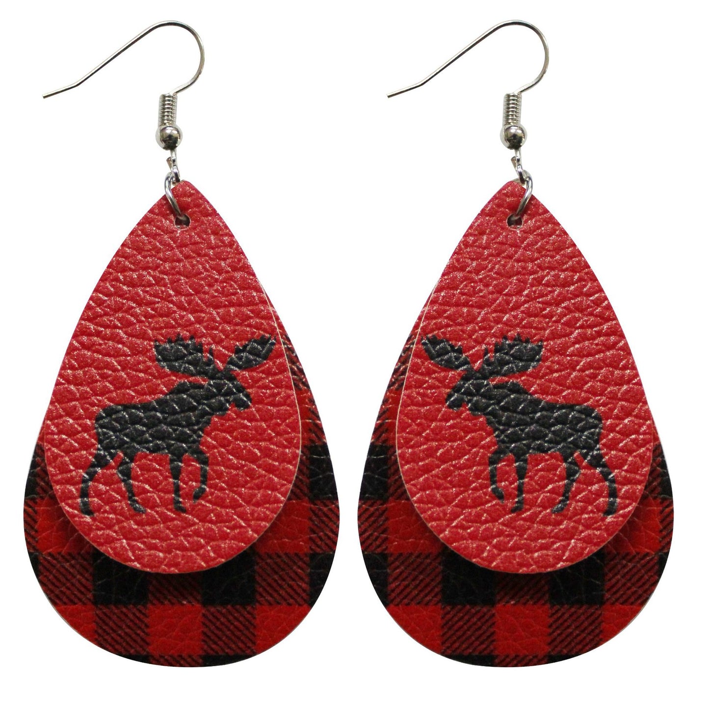 Santa Claus Ornament Water Drop Leather Earrings