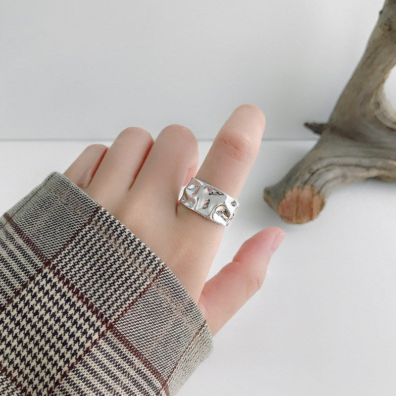 Cold Style Geometric Wide Face Finger Female Design Rings