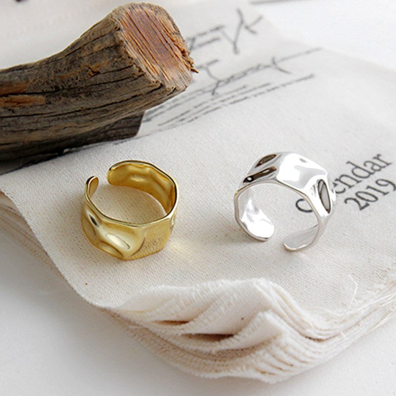 Cold Style Geometric Wide Face Finger Female Design Rings
