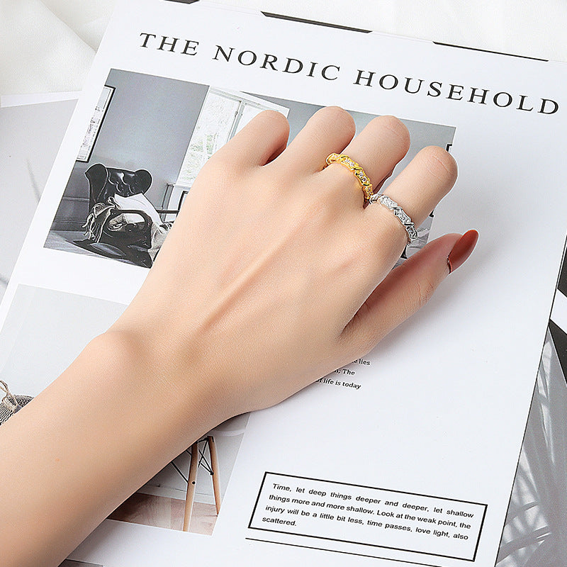 Diamond Fashion Temperament Open Design Young Rings
