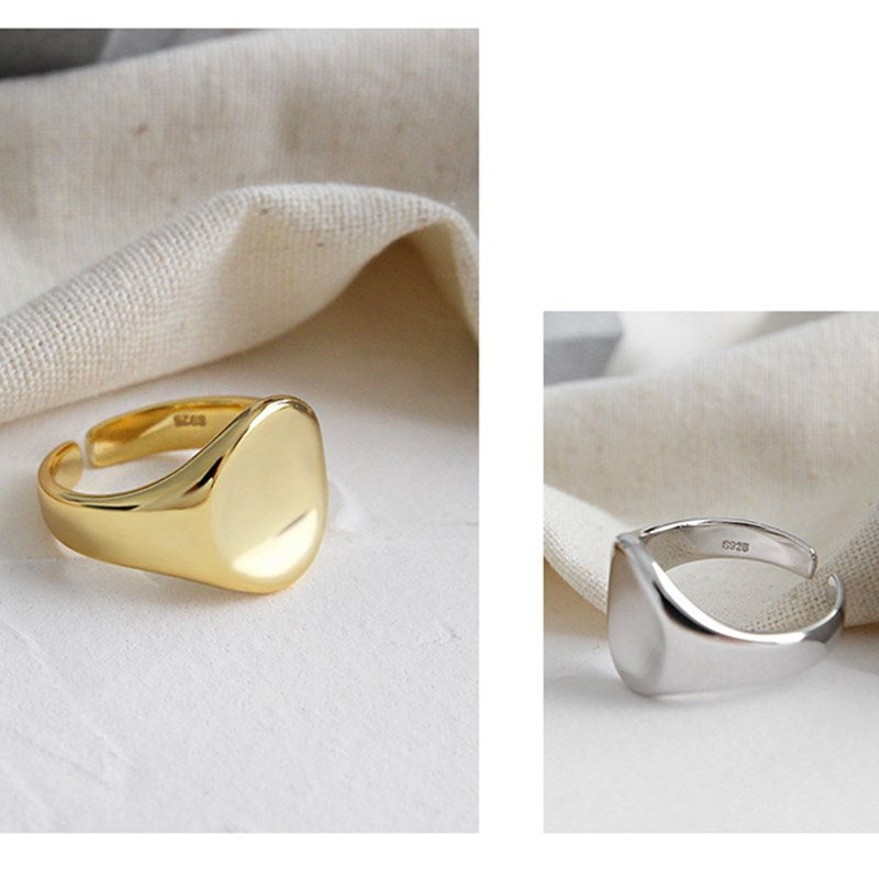 Fashion Geometric Round Female Irregular Light Concave Rings
