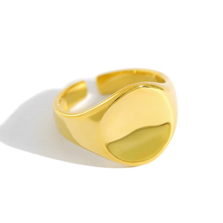 Fashion Geometric Round Female Irregular Light Concave Rings