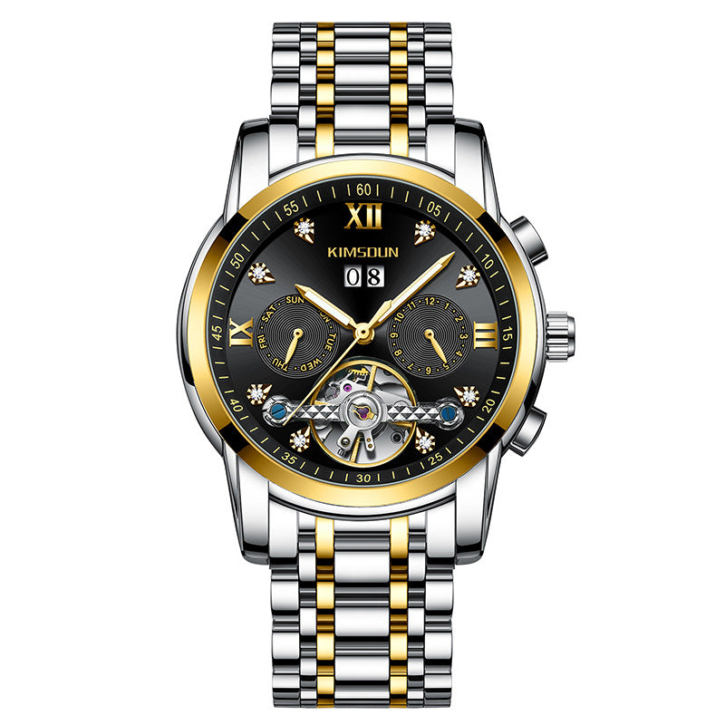 Men's Tourbillon Hollow Automatic Watch Waterproof Mechanical Watches