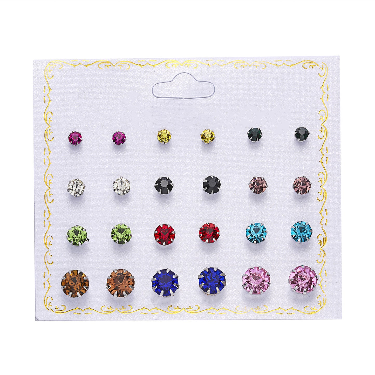 Transparent Colorful Round Zircon Card Month Rings
