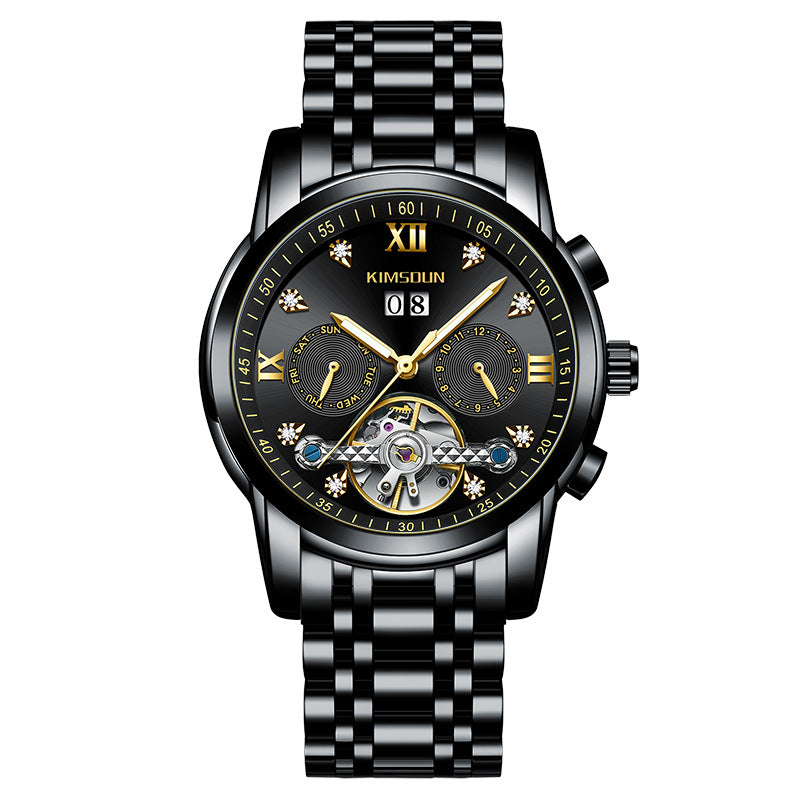 Men's Tourbillon Hollow Automatic Watch Waterproof Mechanical Watches