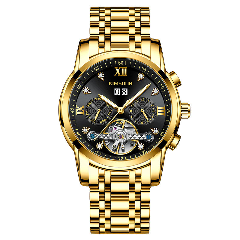 Men's Tourbillon Hollow Automatic Watch Waterproof Mechanical Watches