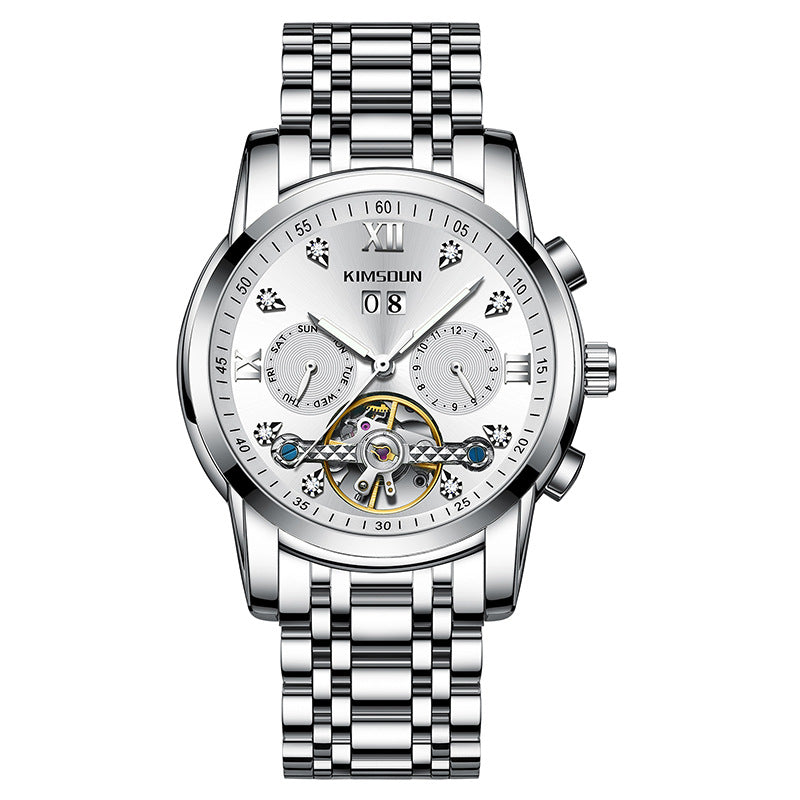 Men's Tourbillon Hollow Automatic Watch Waterproof Mechanical Watches