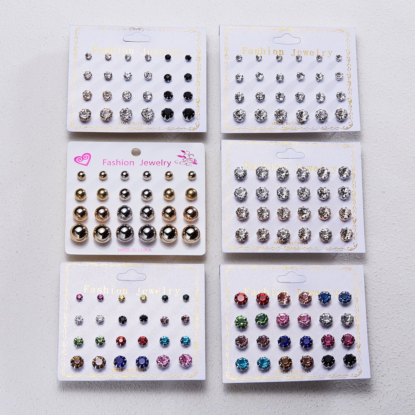 Transparent Colorful Round Zircon Card Month Rings