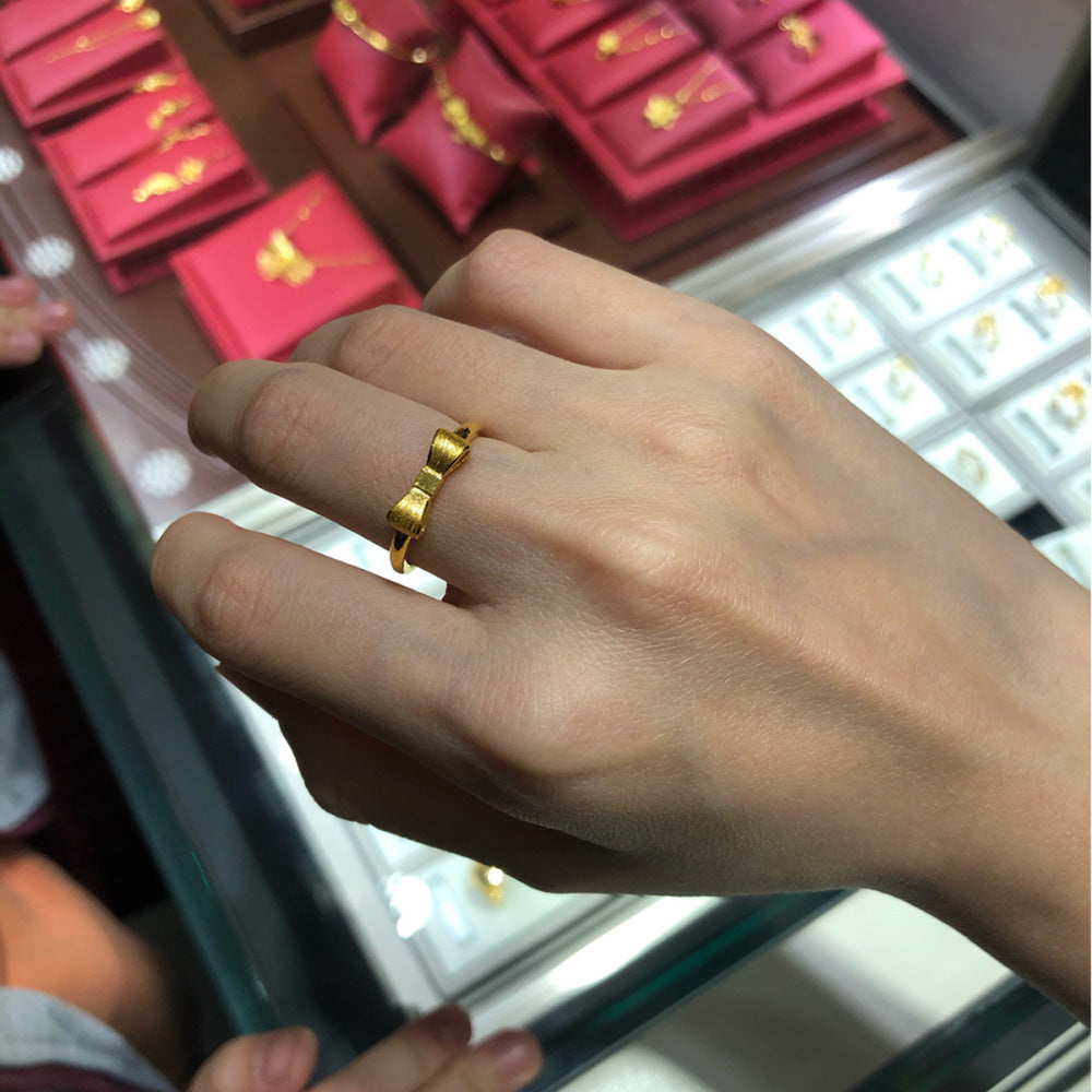 Bow Female Niche Design Trendy Princess Rings