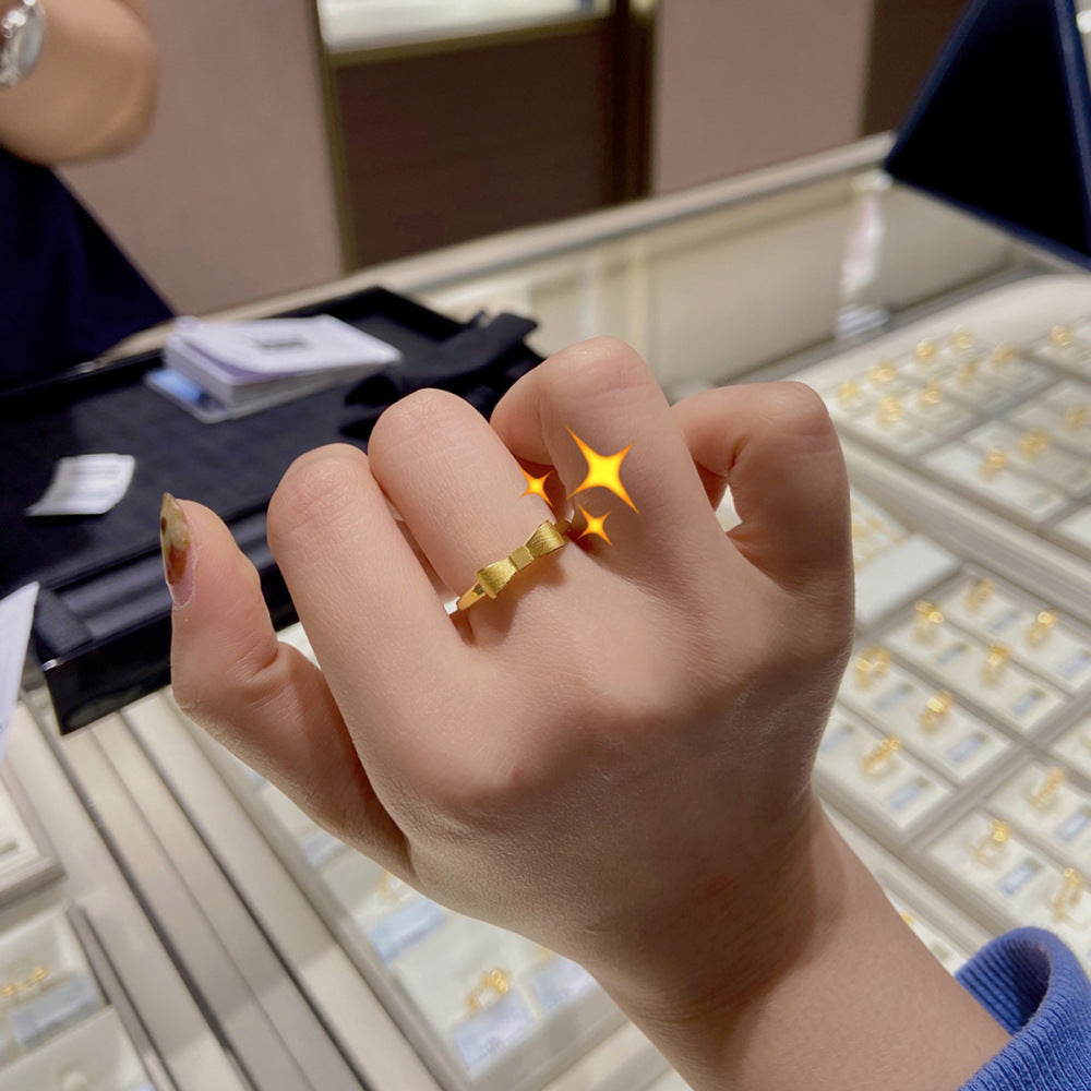 Bow Female Niche Design Trendy Princess Rings