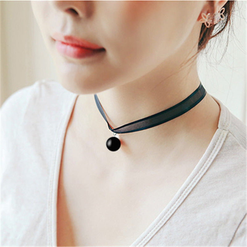 Simple Black Lace Neckband Necklet Female Necklaces