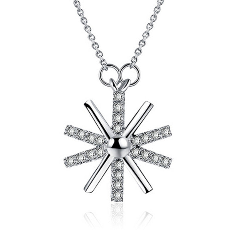 Diamond Cross Hot Korean Drama Female Sier Necklaces