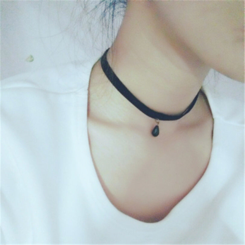 Simple Black Lace Neckband Necklet Female Necklaces