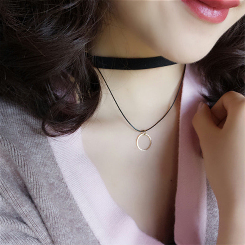 Simple Black Lace Neckband Necklet Female Necklaces