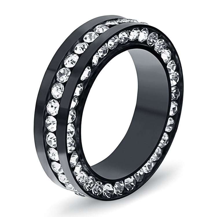 Women's Fashion Three-sided Stainless Steel Couple Titanium Rings