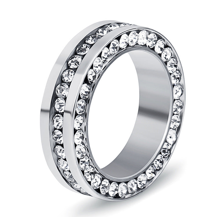 Women's Fashion Three-sided Stainless Steel Couple Titanium Rings