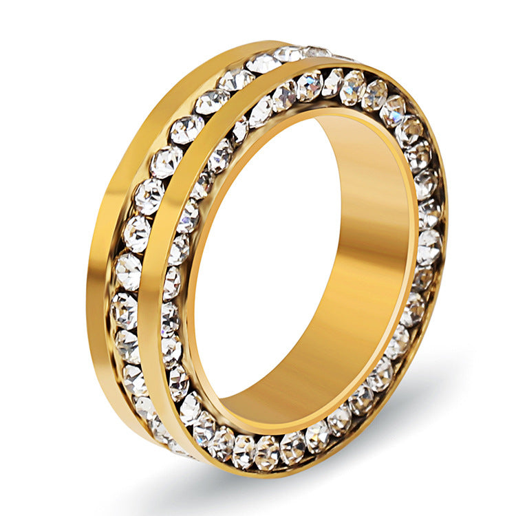 Women's Fashion Three-sided Stainless Steel Couple Titanium Rings