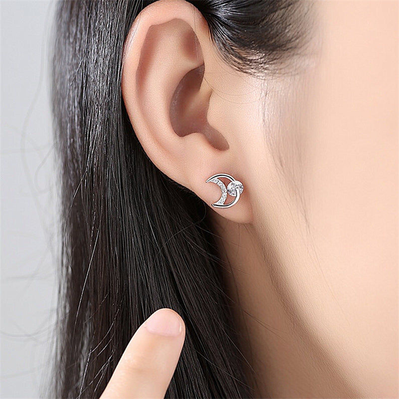 Korean Style Female Star Moon Temperament Earrings