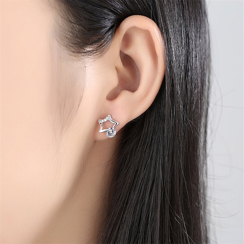 Korean Style Female Star Moon Temperament Earrings