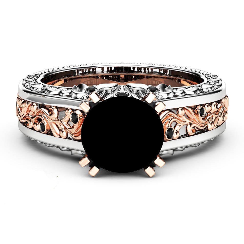 Rose Gold Plated Color Separation Colored Rings