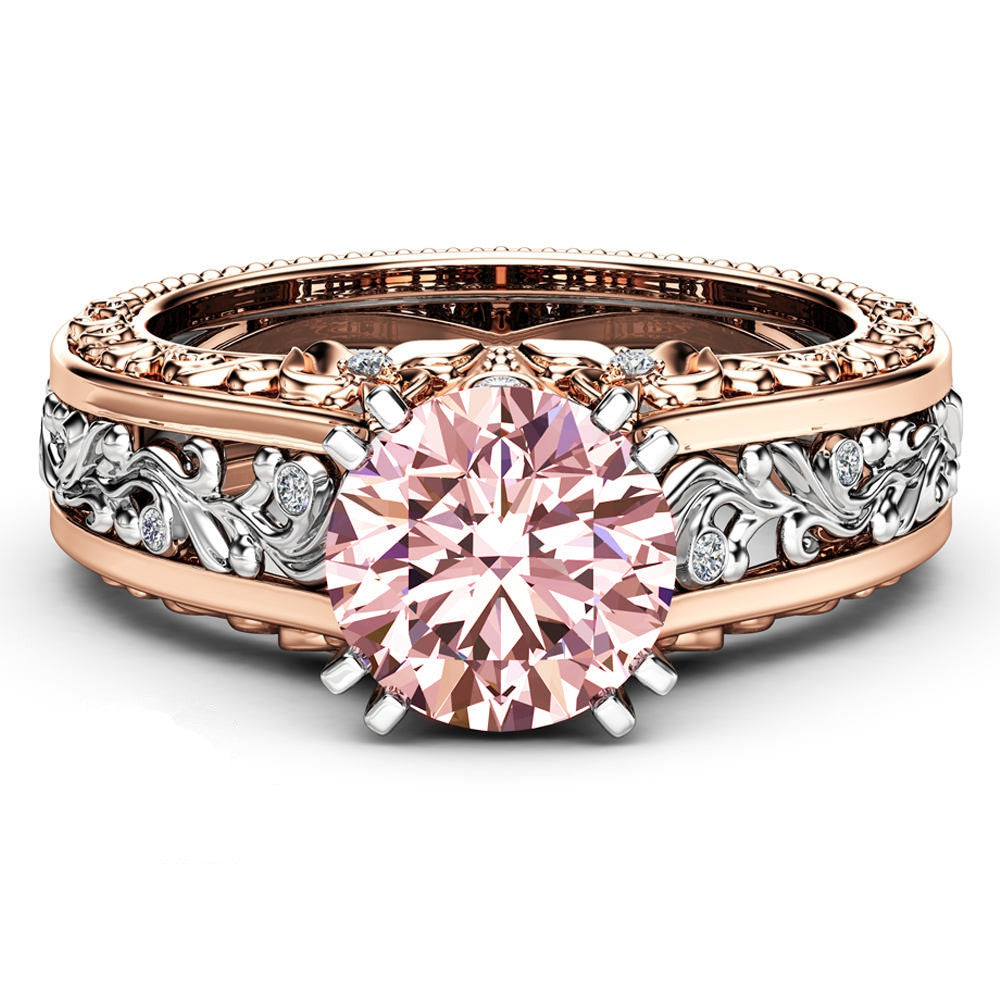 Rose Gold Plated Color Separation Colored Rings