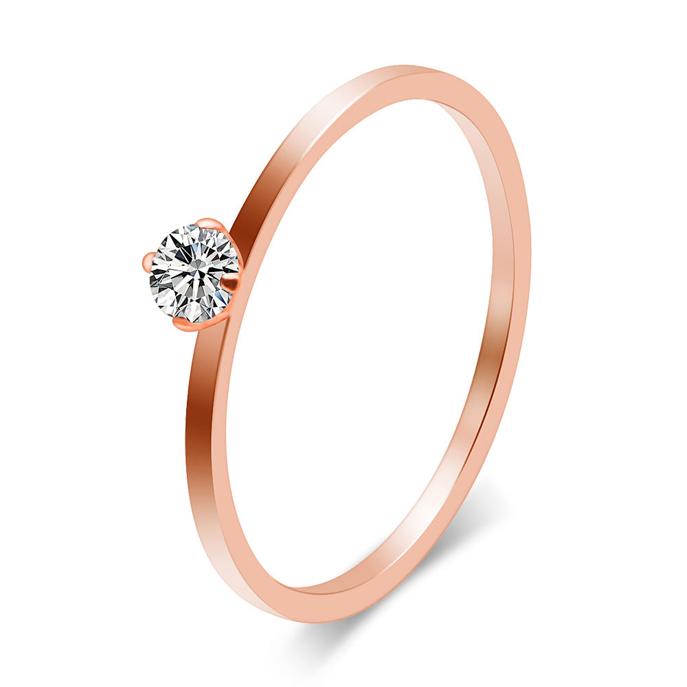 Simple Personality Stainless Steel Three-color Versatile Rings