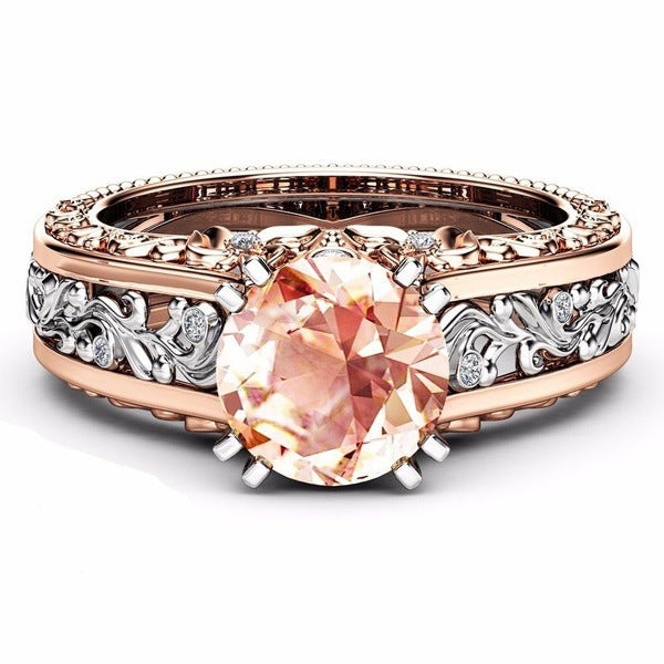 Rose Gold Plated Color Separation Colored Rings