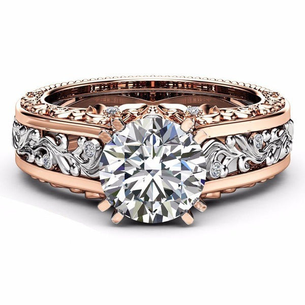 Rose Gold Plated Color Separation Colored Rings