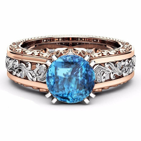 Rose Gold Plated Color Separation Colored Rings